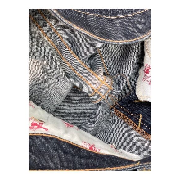 True Religion Jeans Y2K Low Rise Straight Dark Wash Boot Cut Flap Pockets Sz 26 - Picture 11 of 11